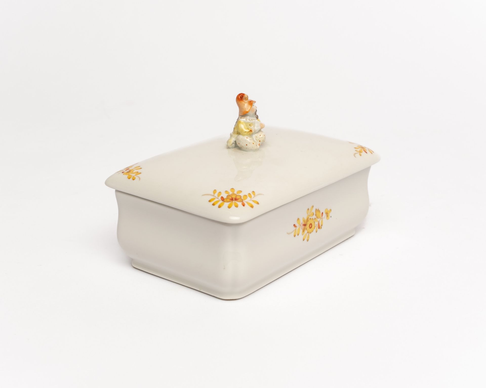 Deckeldose, "Chinese", Meissen, Schwertermarke, 1. Wahl,  Modellnummer 52650, rechteckig, Deckelkna - Bild 2 aus 4