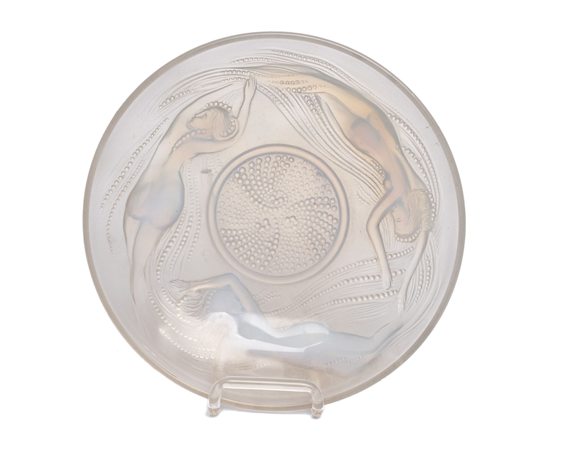 Schale, "Capucines", Lalique, farbloses Glas, teils mattiert, am Boden umseitig bezeichnet Lalique  - Bild 3 aus 7