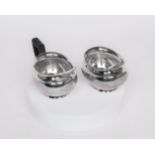 Sahnegießer, Zuckerschale, Silber 800, Schweiz, Jezler, oval, gebaucht, abgesetzte Schulter, J-Henk