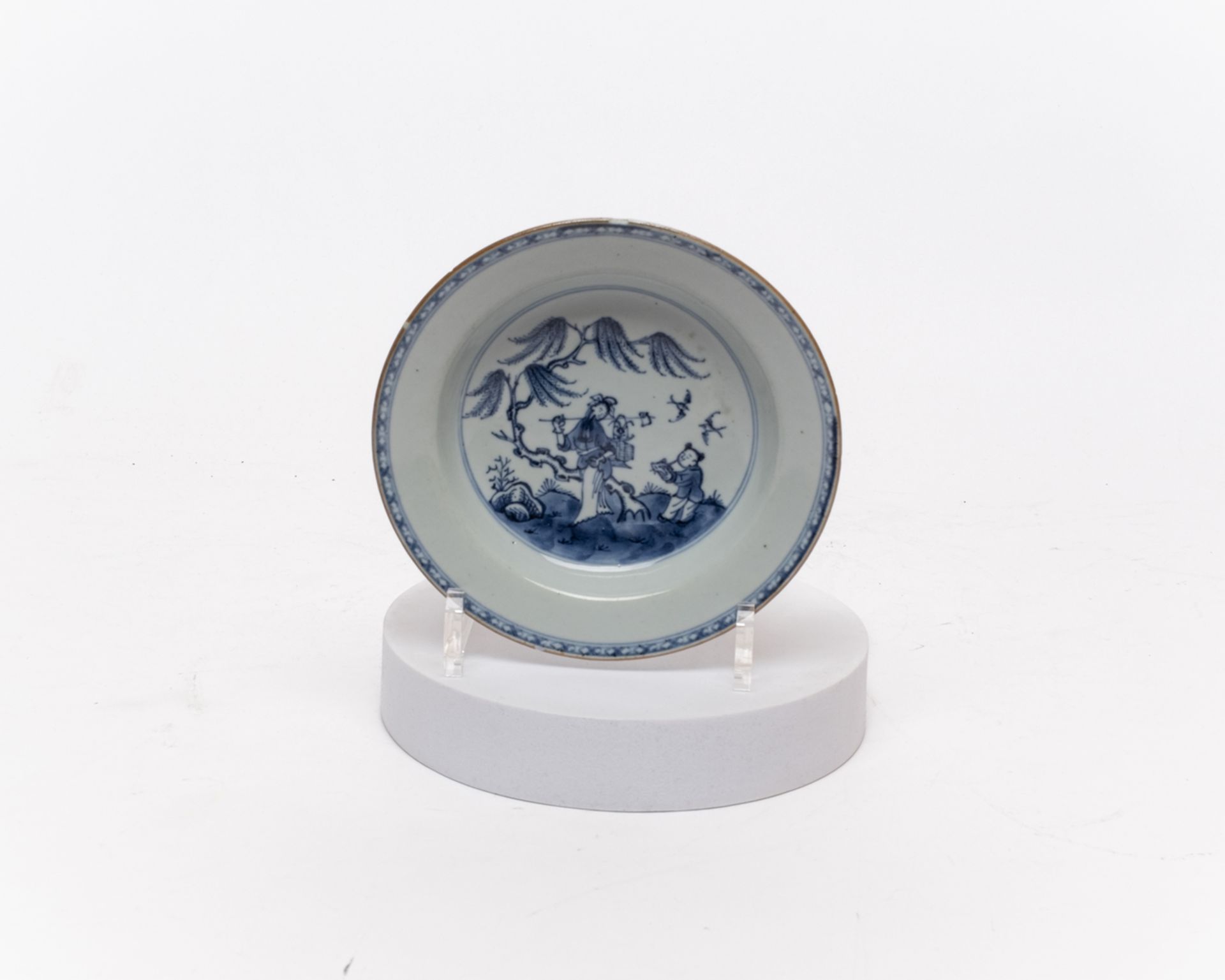 6 Schalen, China, Qianlong, 1736-1795, Porzellan, verschiedene blau-weiße Dekore, 1x wandernder Gel - Bild 2 aus 4