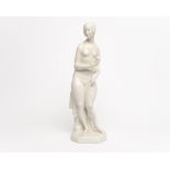 Porzellanfigur, "Eva mit Apfel", KPM Berlin, Weißporzellan, bezeichnet Hubatsch 23, Modellentwurf v