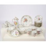 Kaffeeservice, 46-tlg., Meissen, Schwertermarke, 1. Wahl, Blumen und Insekten, bunt, Goldrand: Kaff