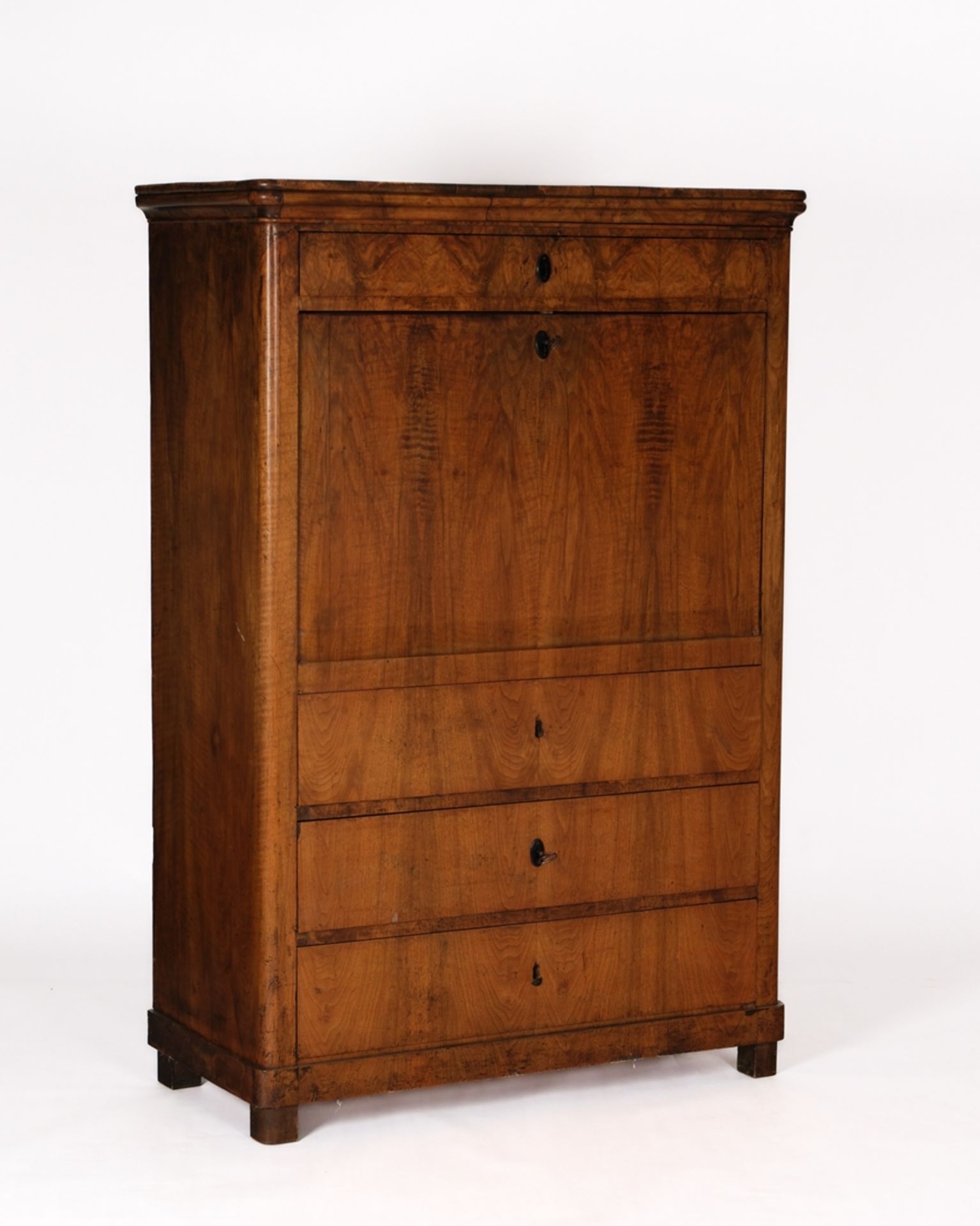 Sekretär, Biedermeier, um 1830, Esche furniert, hochrechteckiger Korpus mit Fallklappe und vier Sch - Bild 2 aus 4