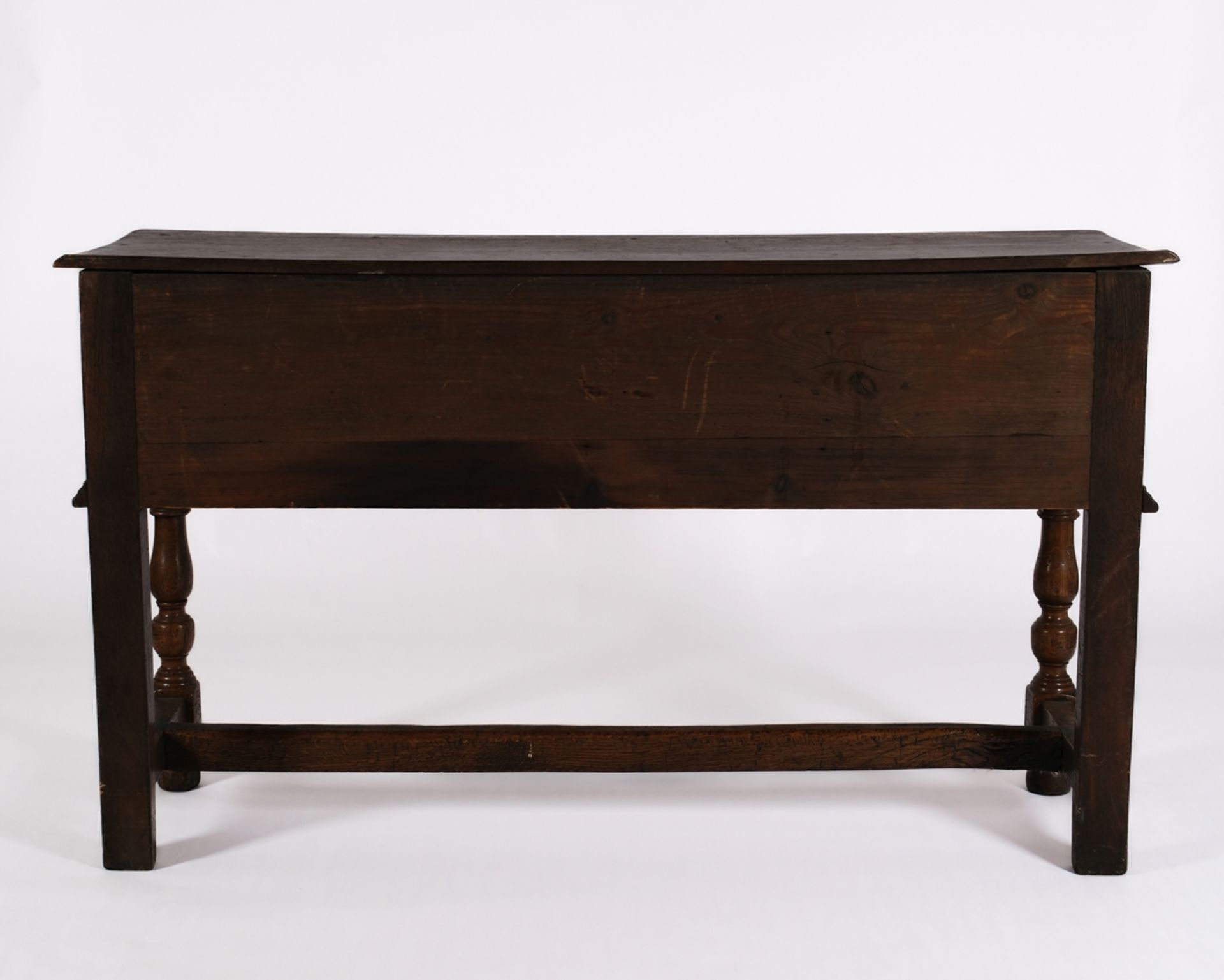Konsoltisch oder Anrichte im Stil des spanischen Barock, 18. oder 20. Jh., Eiche, Platte mit zwei Z - Bild 4 aus 4