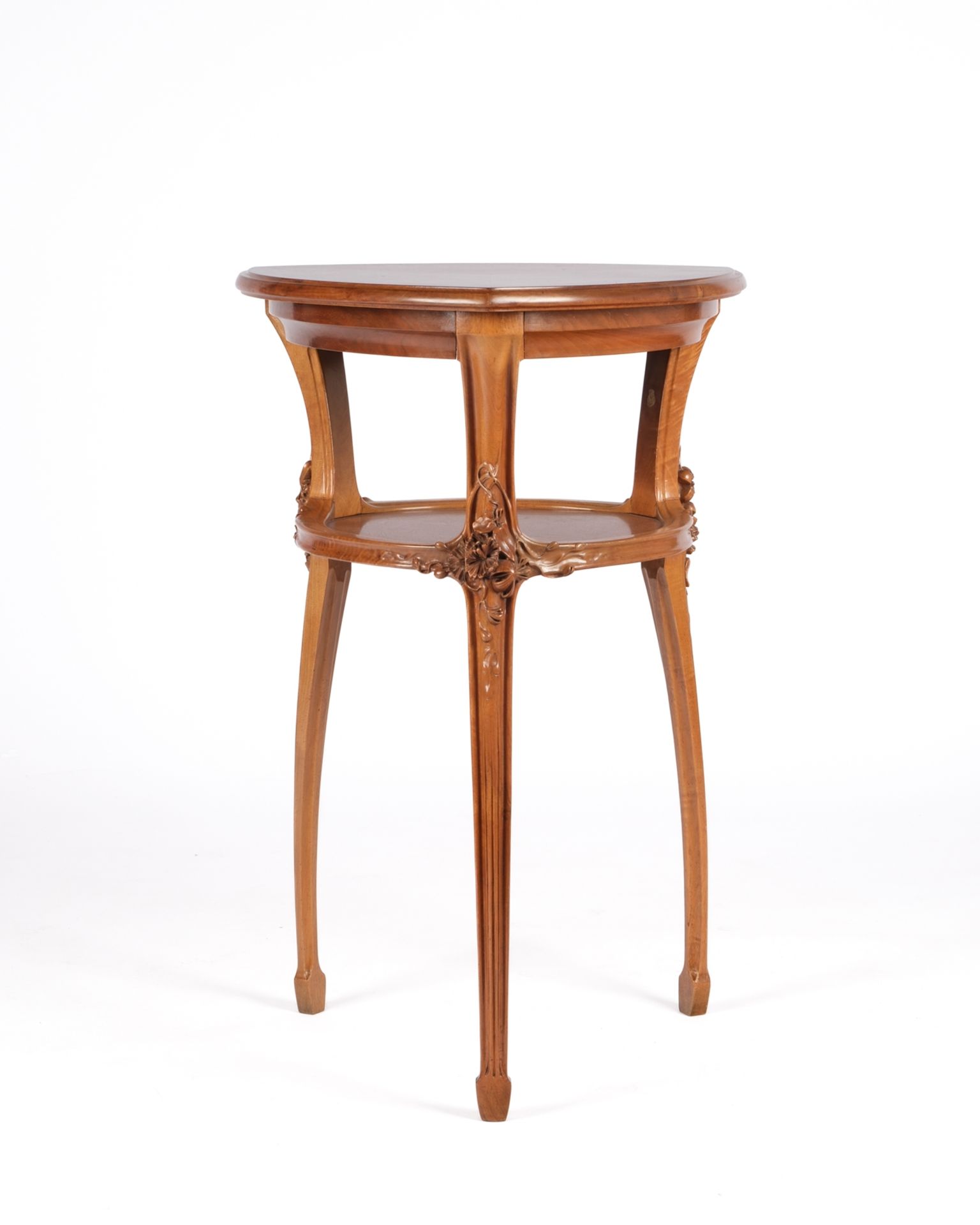 Guéridon von Louis Majorelle (1859 - 1926), Jugendstil, Nancy, um 1910, Nussbaum massiv und furnier