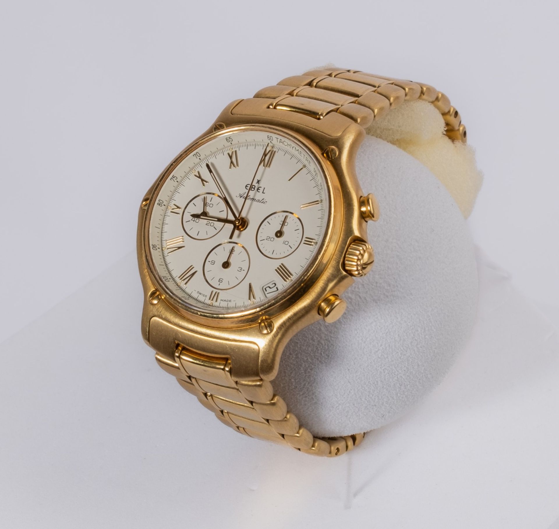 Ebel 1911 El Primero Chronograph, Ref. 8134901, Gehäuse und Gliederarmband in 18kt Gelbgold, weißes