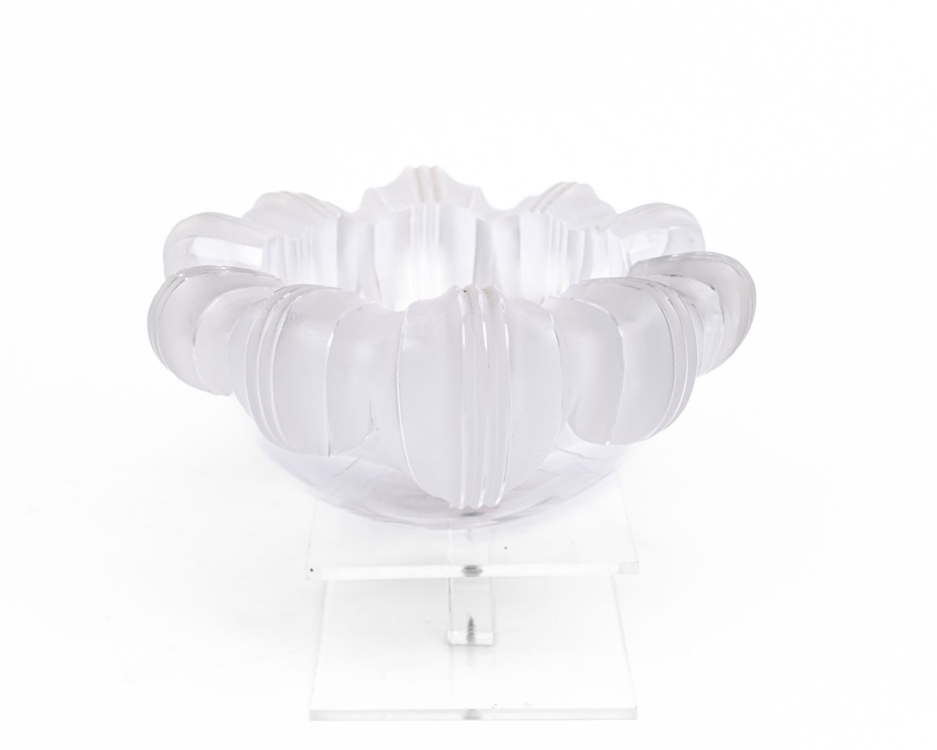 Aschenbecher, "Athena", Lalique, farbloses Glas, teils mattiert, oval, für Zigarren, am Boden umsei - Bild 2 aus 4