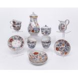 Kaffeeserviceteile, 11-tlg., Meissen, Schwertermarke, 1./2. Wahl, Zwiebelmuster, bunt, Goldrand: Ka