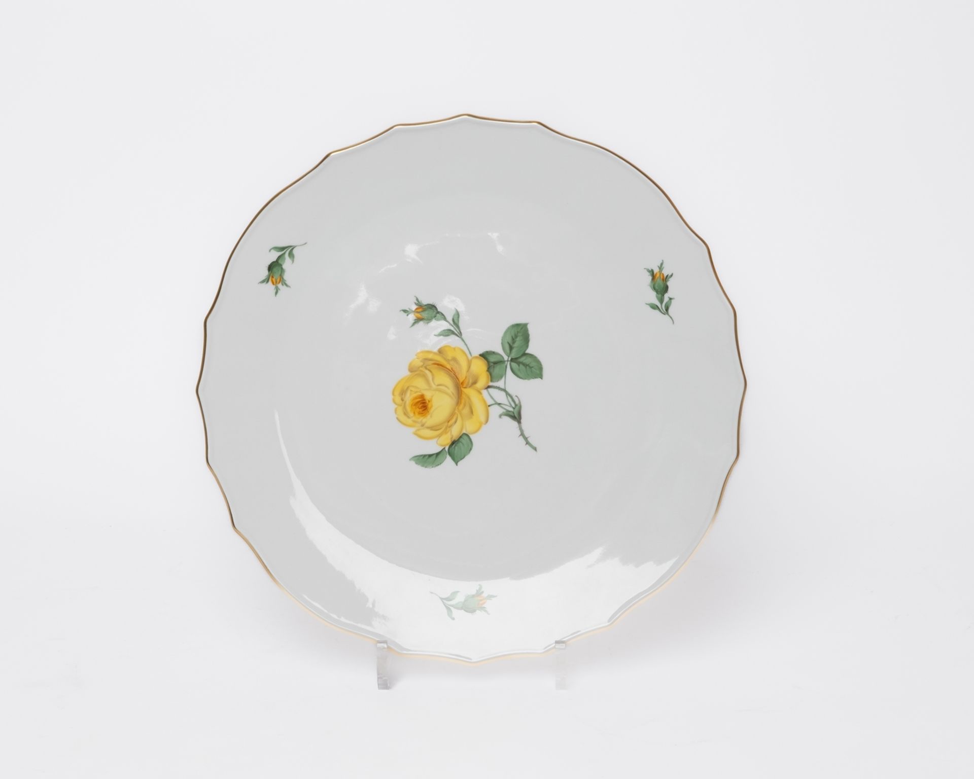 Kaffeeservice, 41-tlg., Meissen, Schwertermarke, 2. Wahl, Blume 1, u.a. gelbe und rote Rose, Goldra - Bild 2 aus 16