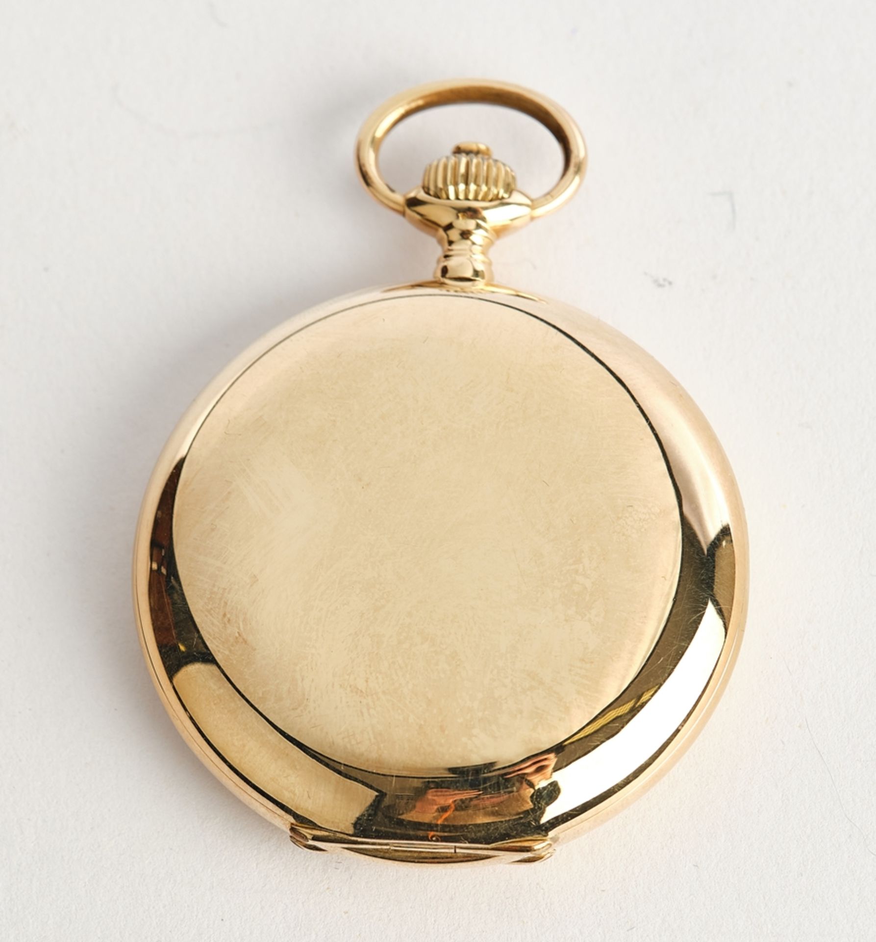 Taschenuhr, Longines 7 Grands Prix Savonette, 1927, 14kt Gelbgold, Handaufzug, emailliertes Ziffern - Bild 3 aus 7