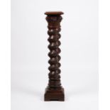 Ziersäule mit Weinlaub, 18./19. Jh., Eiche geschnitzt, gedrehter Säulenschaft mit Weinranken über p