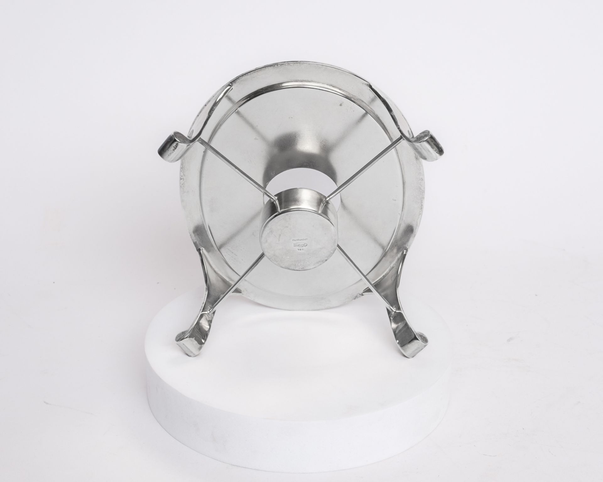 Stövchen, Silber 925, Edzard, oval, auf vier stilisierten Volutenfüßen, 5.8 x 17.5 x 14 cm, ca. 372 - Bild 2 aus 2