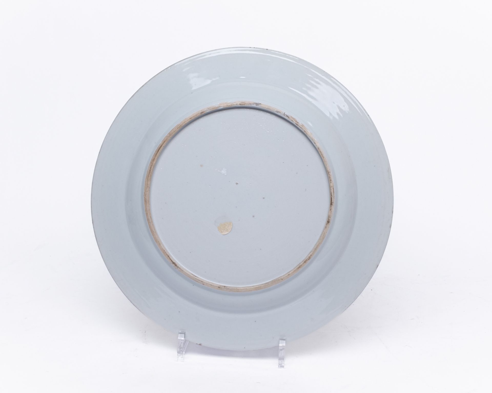 3 Teller, China, Qing-Dynastie, 18. Jh., Porzellan, verschiedene blau-weiße Dekore, 2x Eichhörnchen - Bild 3 aus 7