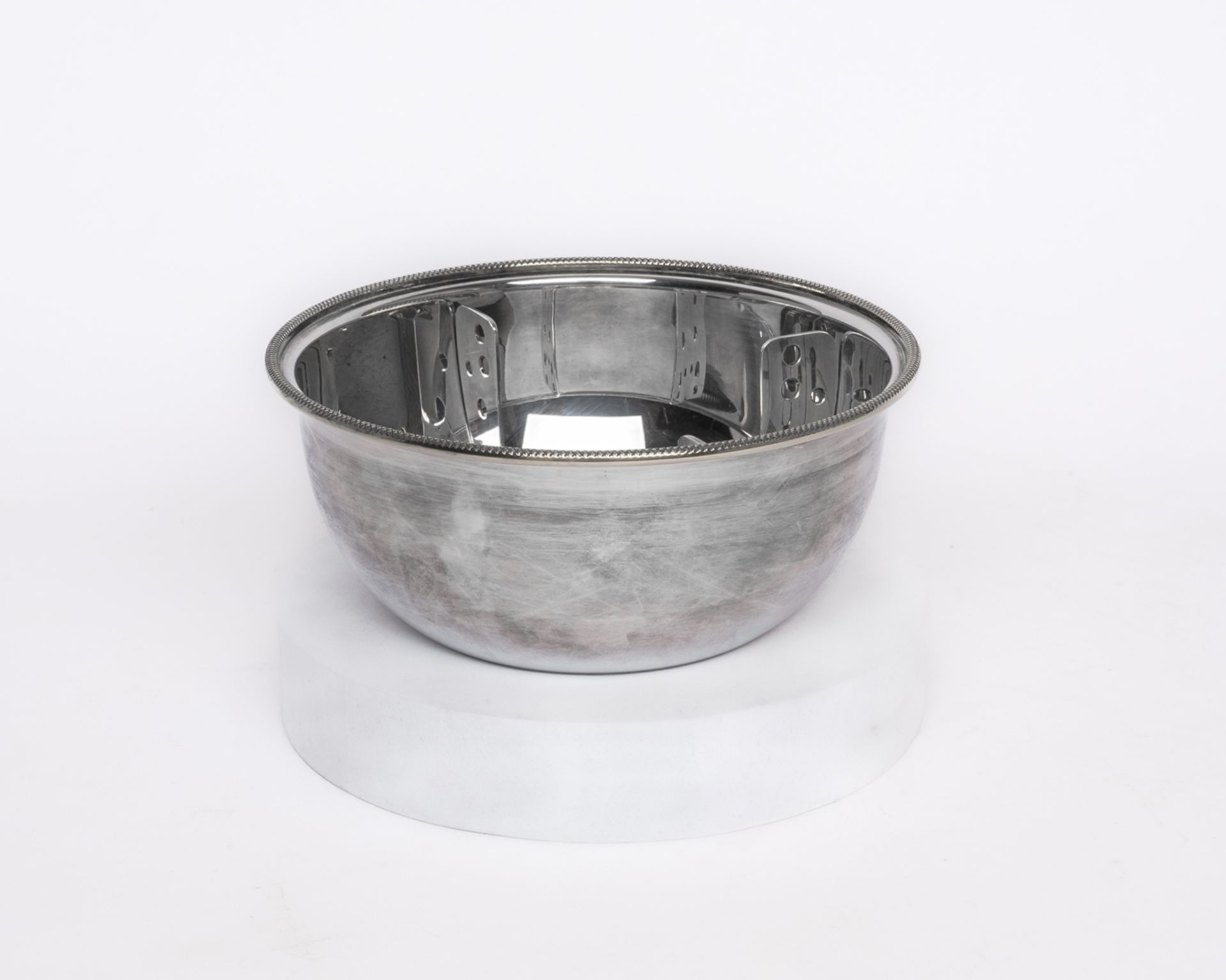 Schale mit Einsatz, Silber 925, Koch & Bergfeld, konisch, Kordelrand, 7.5 cm hoch, ø 17.5 cm, zus. 