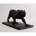 Bronze, "Schreitender Panther", monogrammiert und bezeichnet auf der Plinthe B Paris, 21 cm hoch.