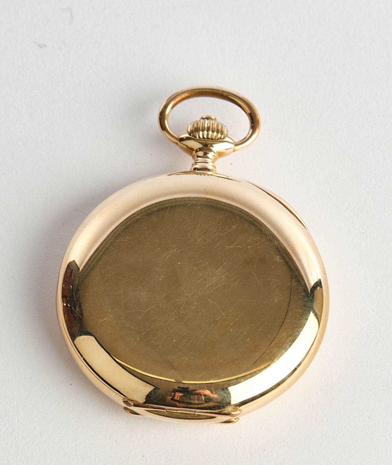 Taschenuhr, Longines 7 Grands Prix Savonette, 1927, 14kt Gelbgold, Handaufzug, emailliertes Ziffern - Bild 7 aus 7