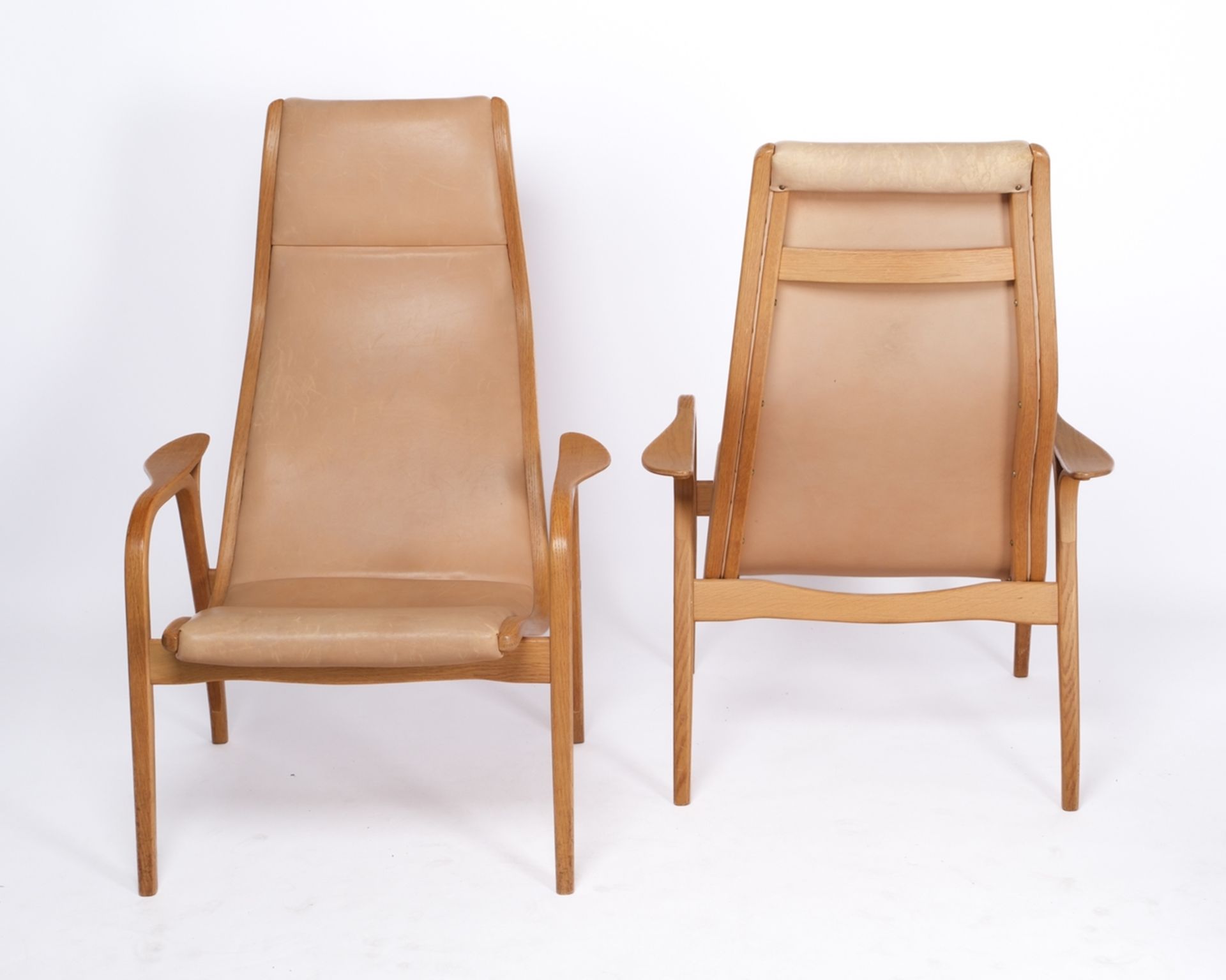 Paar Lounge-Sessel "Lamino" sowie ein dazugehöriges Fußteil, Schweden, Entwurf 1956 Yngve Eckström  - Bild 3 aus 4