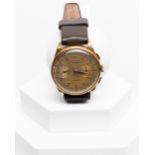 Sultana Vintage-Chronograph, Schweiz, 1950/60er Jahre, Gehäuse 18kt Roségold, goldfarbenes Zifferbl