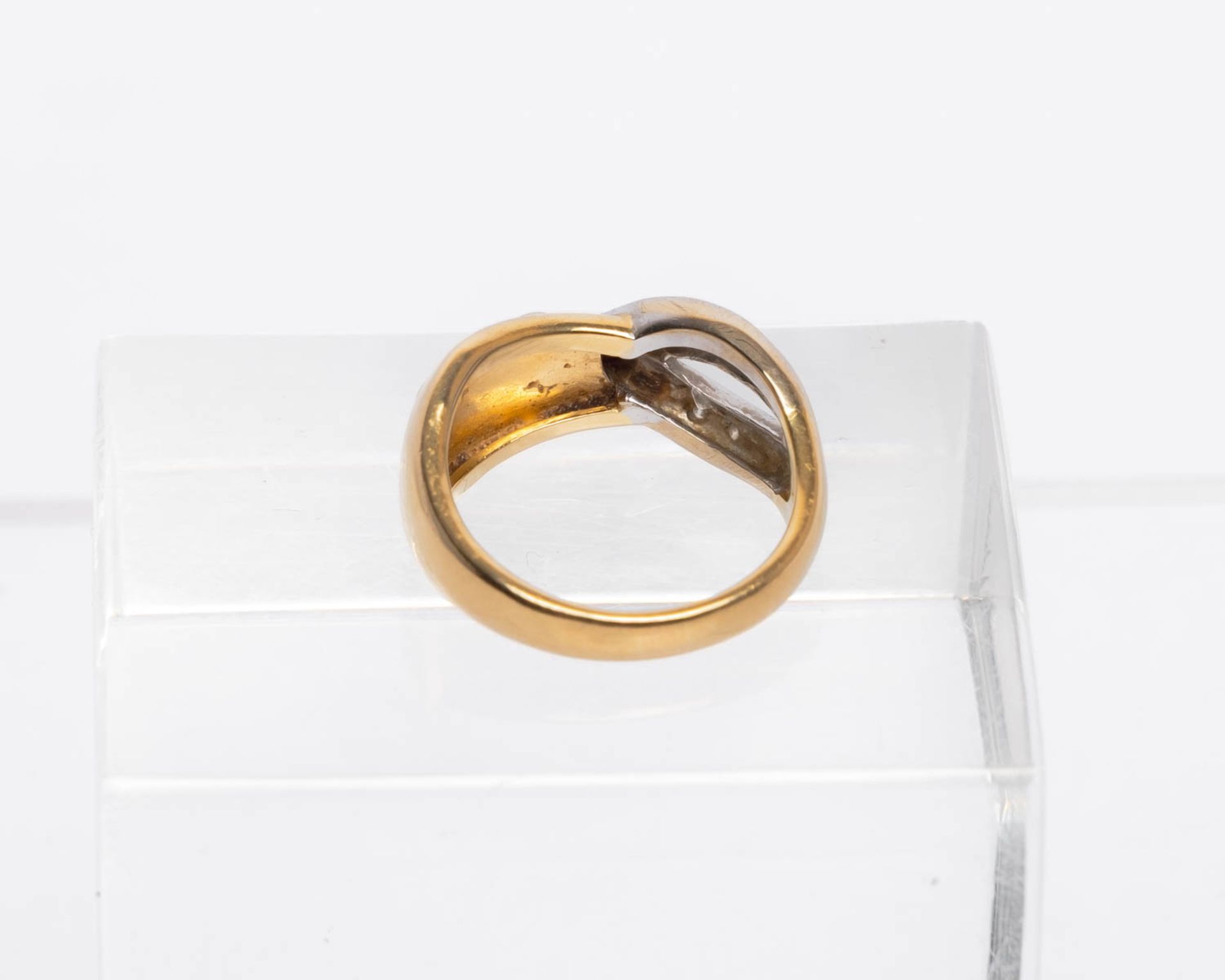 Ring, Carl Bucherer, 18kt Gelbgold/Weißgold, kleine Brillanten, ca. 7.4 g, RM 55 - Bild 3 aus 3