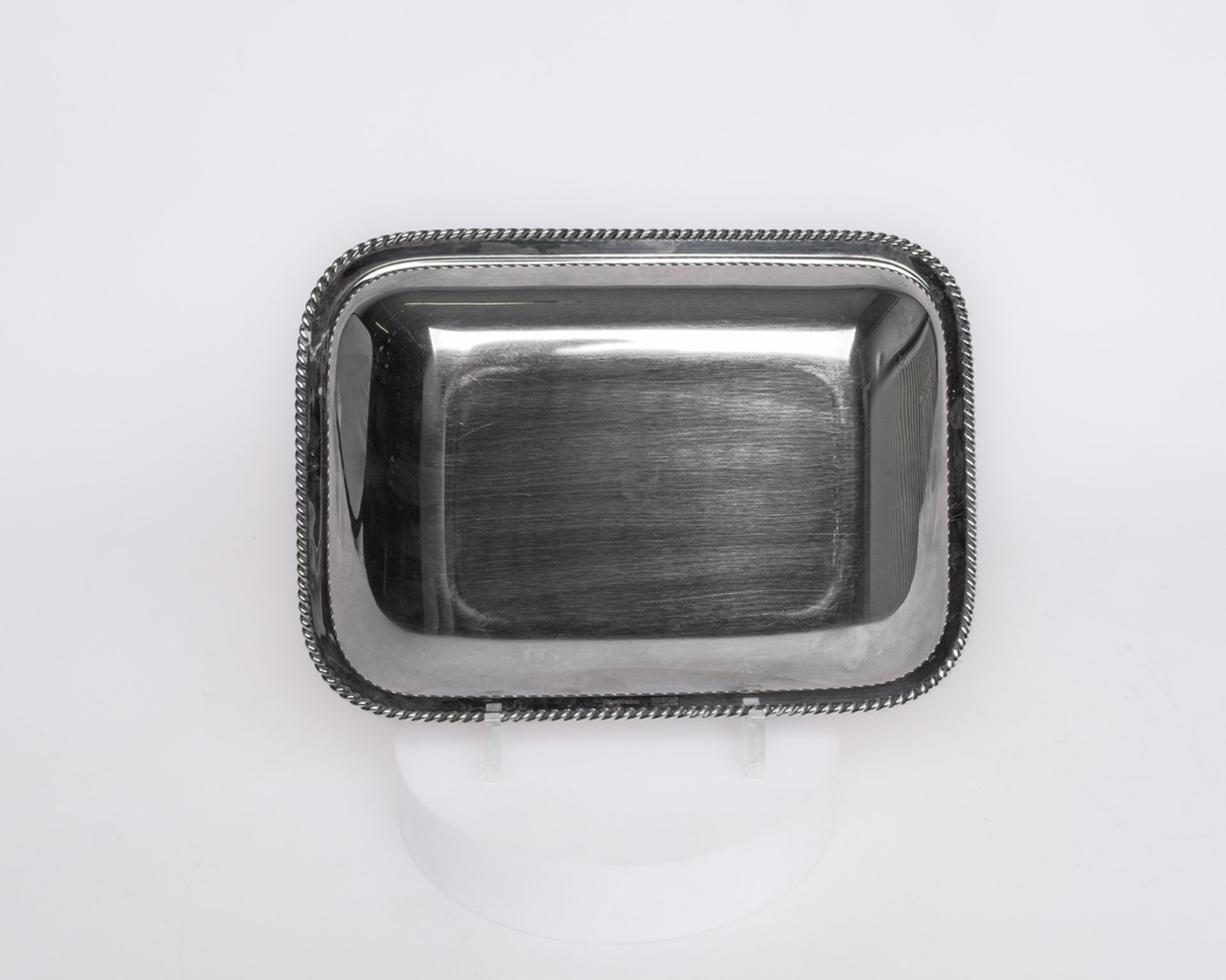 Brotschale, Silber, 925, Robbe & Berking, rechteckig, glatt, Kordelrand, 4.3 x 26.3 x 19 cm, ca. 55 - Bild 2 aus 2