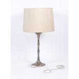 Tischlampe, "Bamboo", 1970er Jahre, Metall, verchromt, Schaft in Bambusform, einflammig, elektrifiz