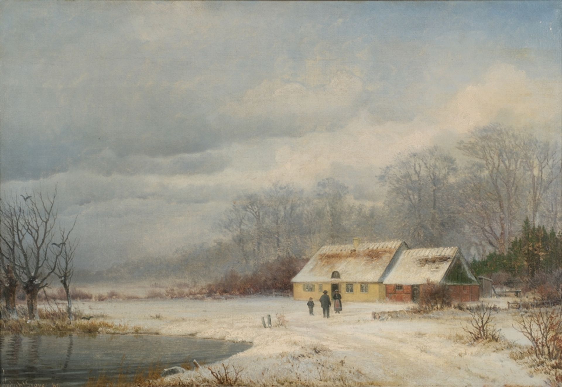 Grove, Nordhal Peter Frederik (1822 Kopenhagen - 1885 Samsted, dänischer Landschaftsmaler, Ausbildu