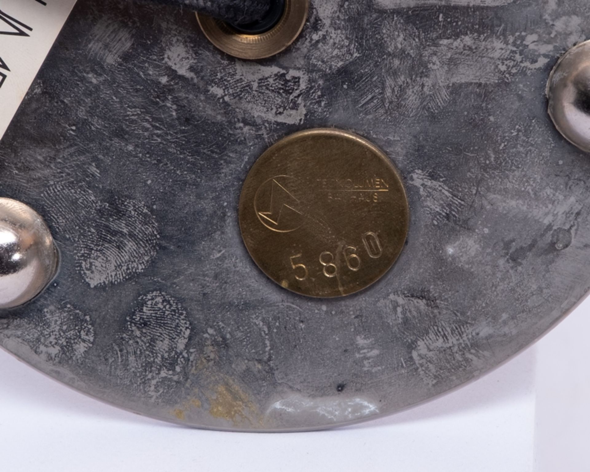 Designer-Tischlampe, "WA 24 Wilhelm Wagenfeld", Tecnolumen, Bremen, Fuß und Schaft aus vernickeltem - Bild 3 aus 3