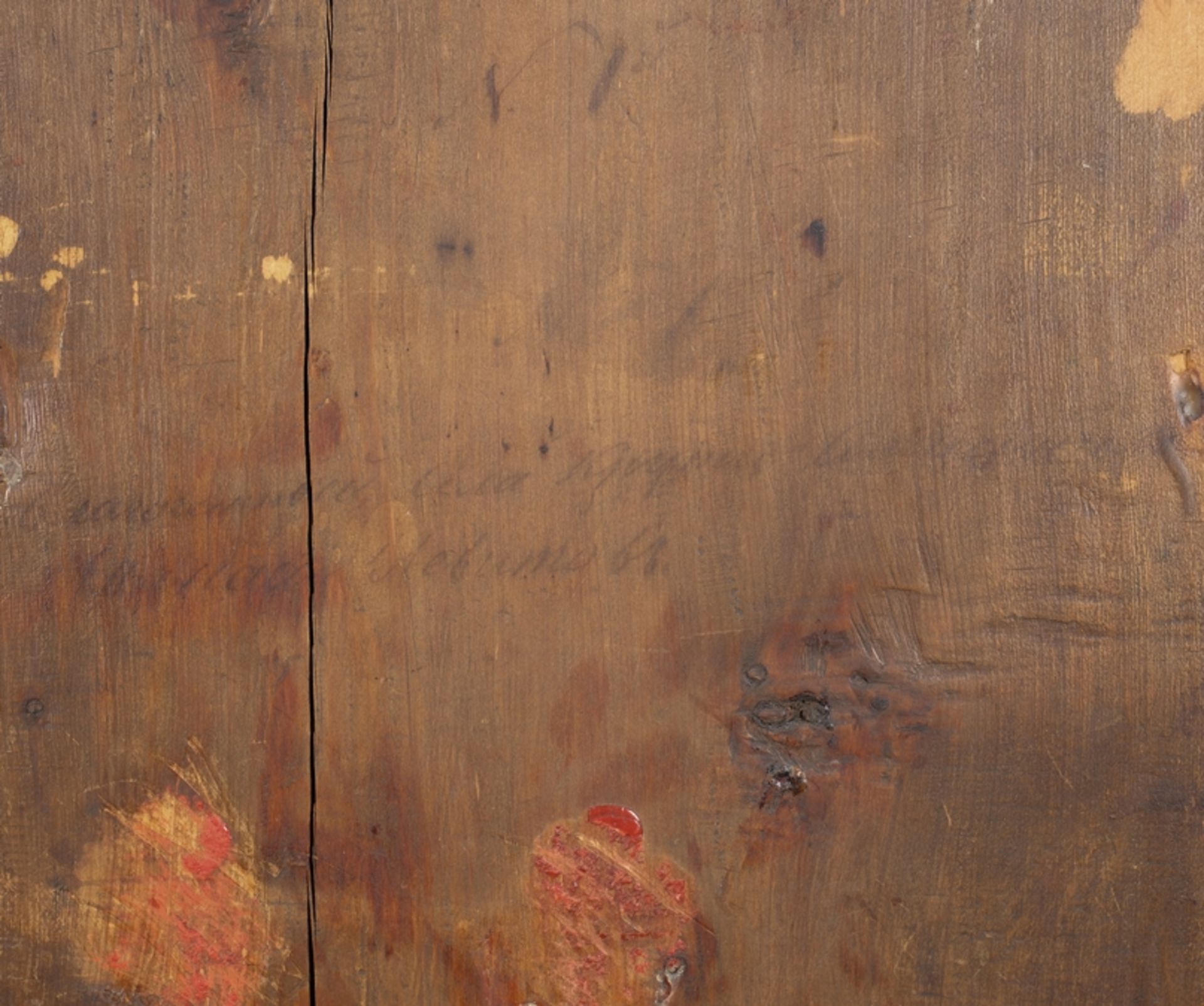 "Gottesmutter mit Jesus am Kreuz", Ikone, Tempera-Mischtechnik auf Holz, teils versilbertes Messing - Bild 7 aus 7