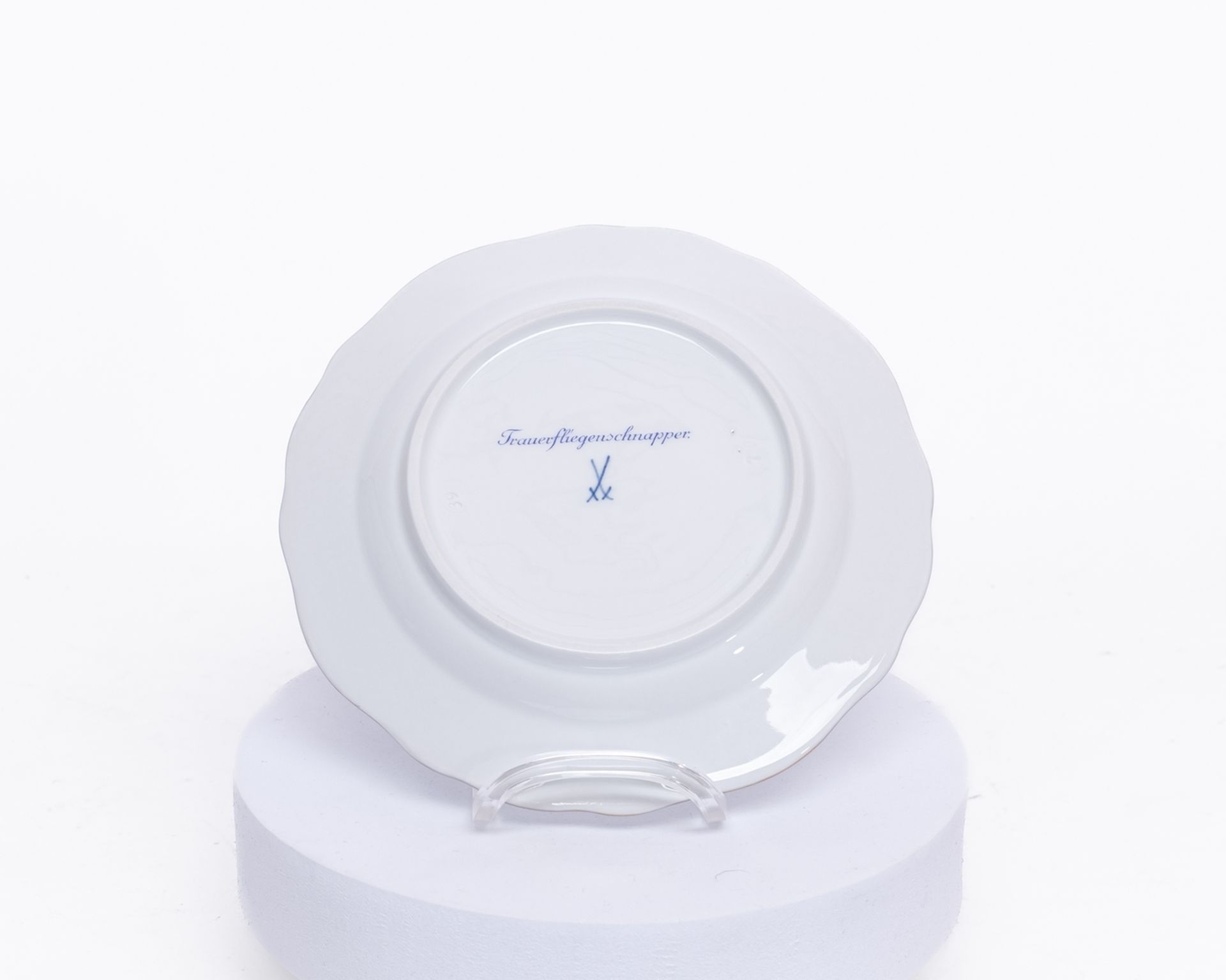 Speiseservice, 80-tlg., Meissen, Schwertermarke, 1. Wahl, Vogel- und Insektenmalerei, polychrom, Go - Bild 3 aus 17