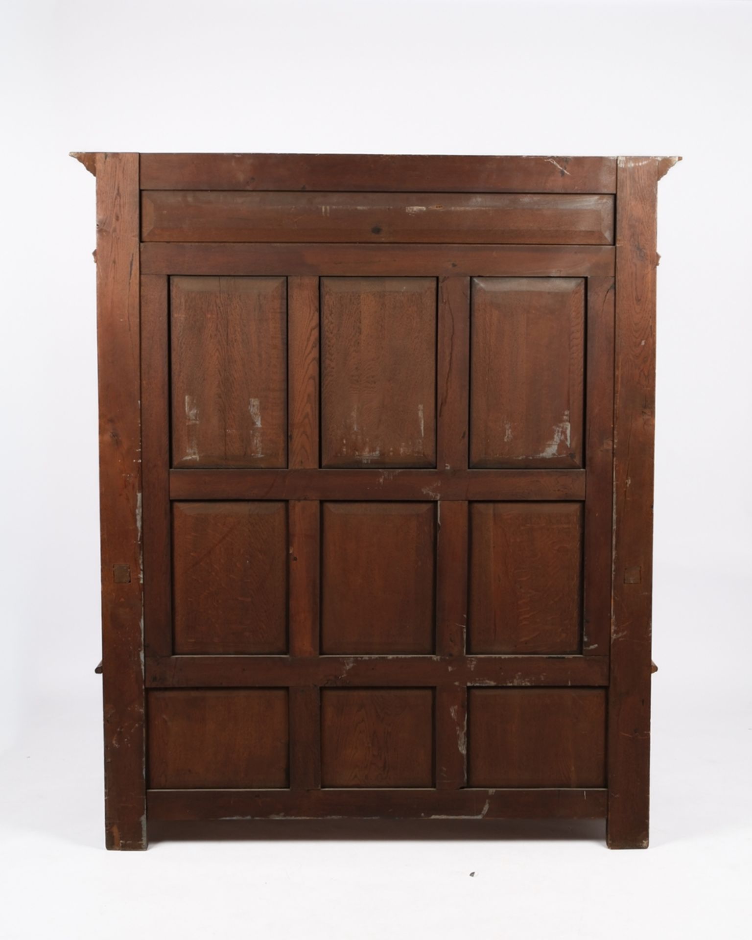 Truhenbank der Neorenaissance, Historismus, 2. Hälfte 19. Jh., Eiche, dreisitziger Bankkorpus mit a - Bild 7 aus 7