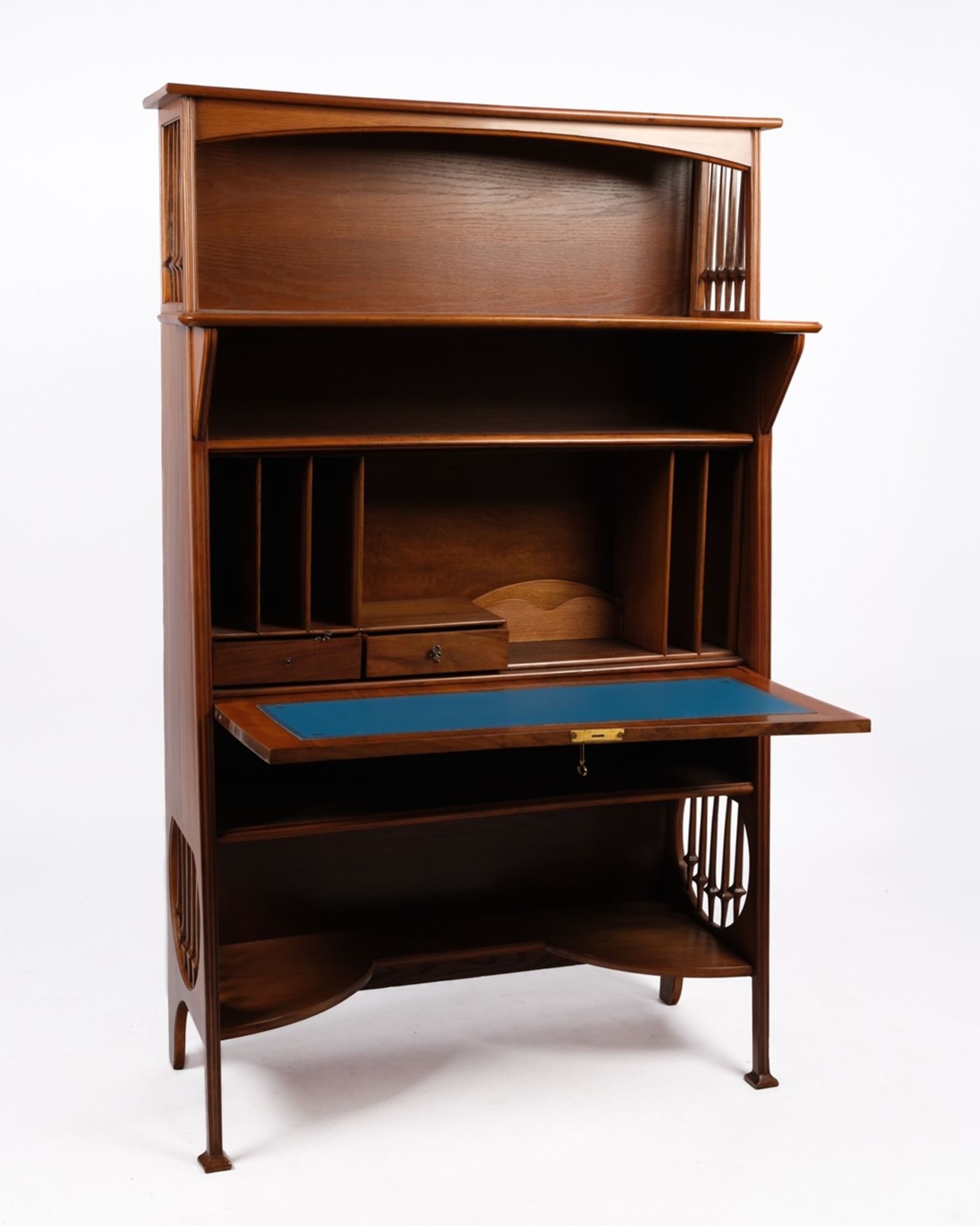 Seltener Jugendstil-Sekretär von Louis Majorelle (1859 - 1926), Nancy/Frankreich, um 1905, Nussbaum - Bild 3 aus 5