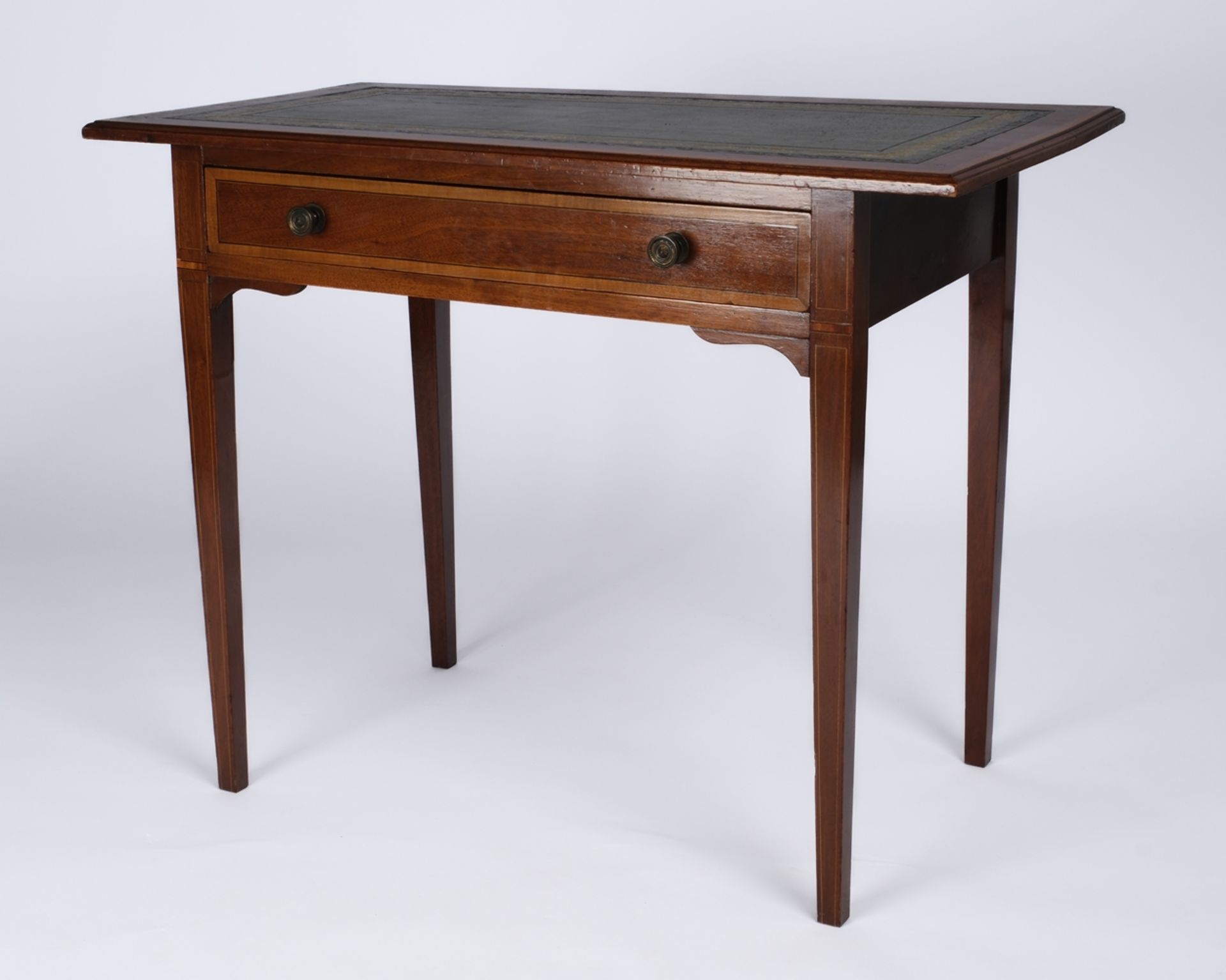 Konsoltisch im Stil des Regency, England, um 1930, Mahagoni u.a., rechteckige Platte auf vier konis - Bild 2 aus 5