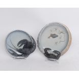 2 Zierschalen, "Hummer", "Taschenkrebs", Royal Kopenhagen, Modellnummern 315, 2465, polychrom, Mode