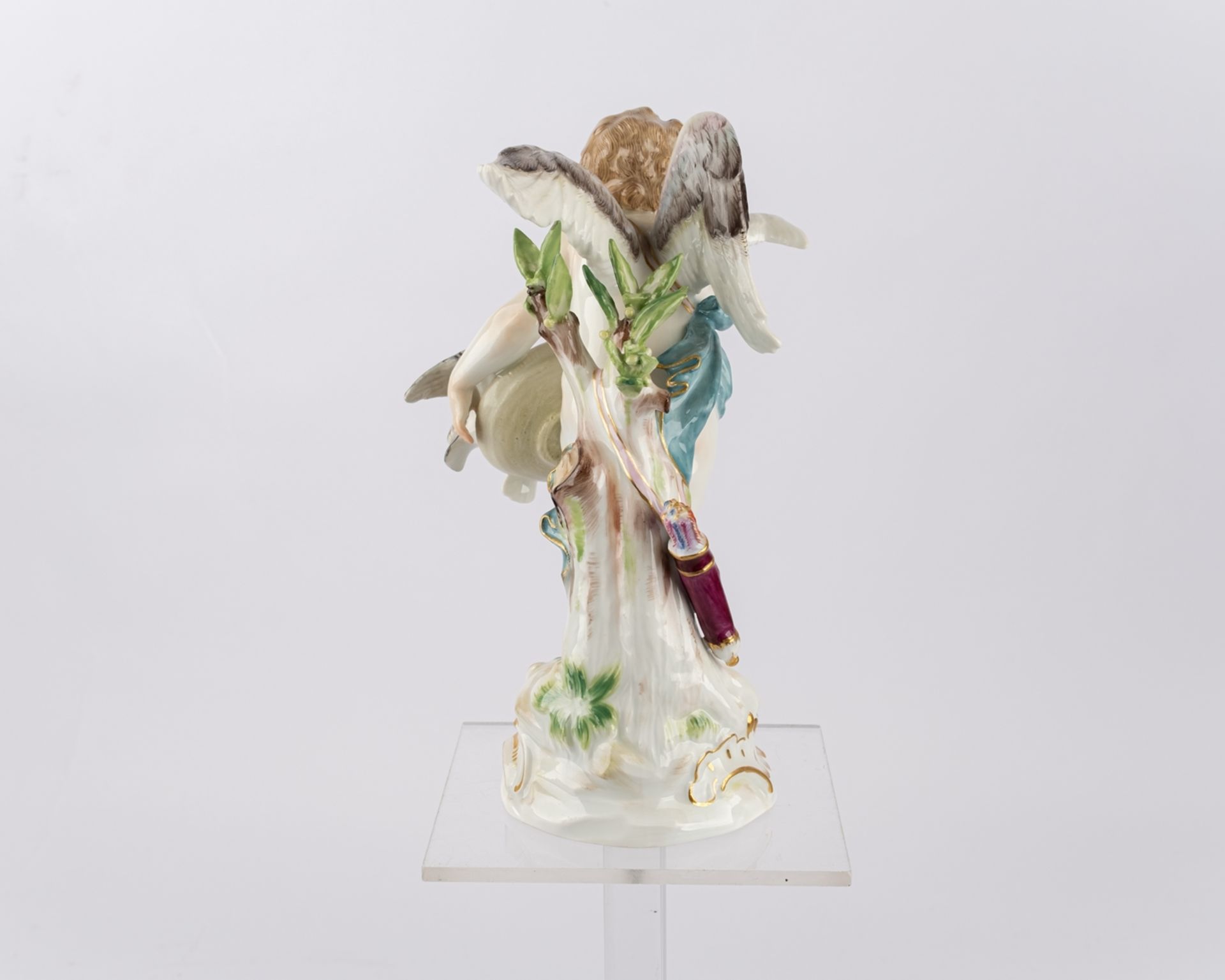 Porzellanfigur, "Amor, Tauben fütternd", Meissen, Schwertermarke, 1898-1924, 1. Wahl, Modellnummer  - Bild 3 aus 5