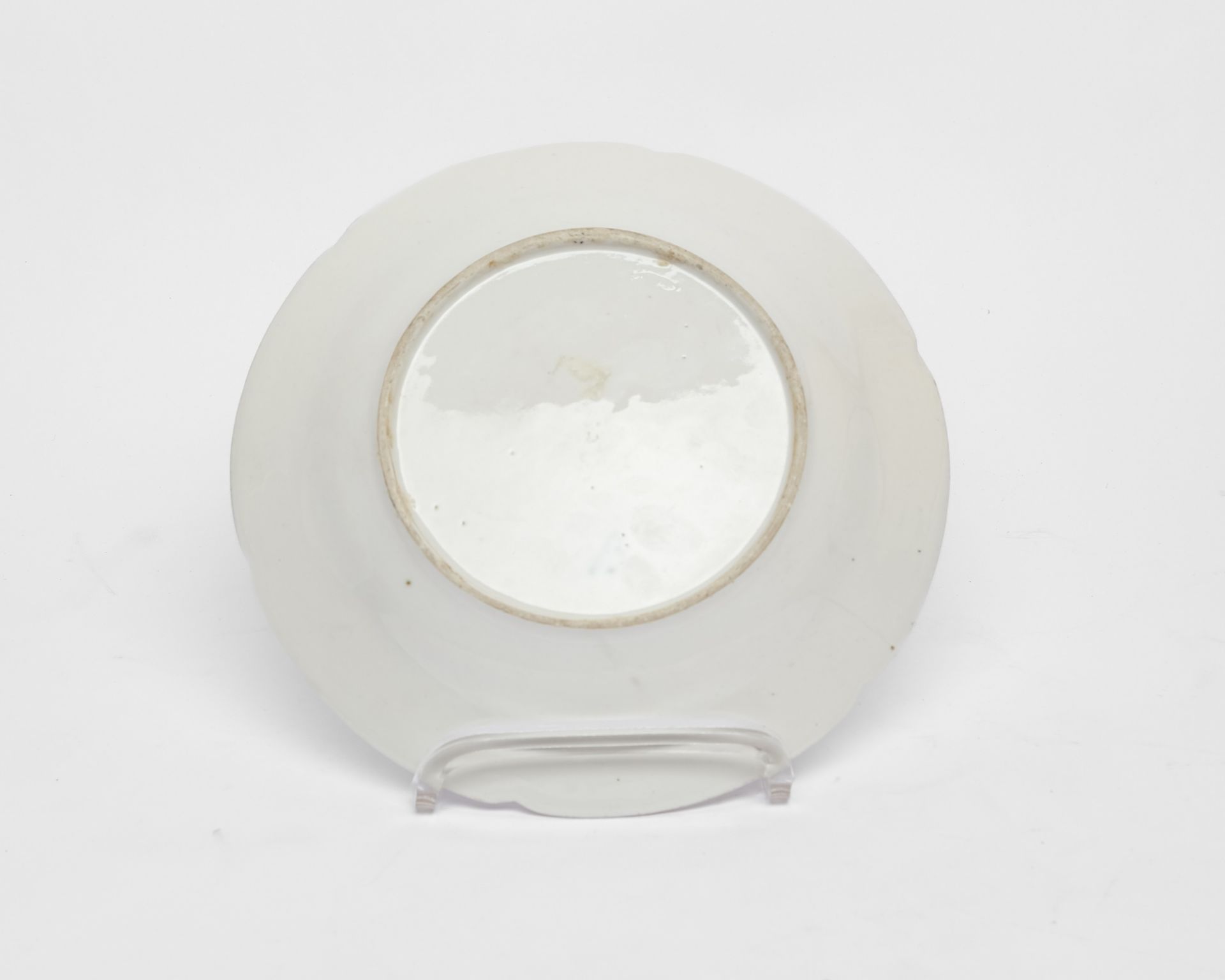 Teller, Jacques Vermonet & Fils, Boisette, um 1790, bunte Blumenmalerei, Goldrand, ø 24.3 cm, Fahne - Bild 2 aus 3