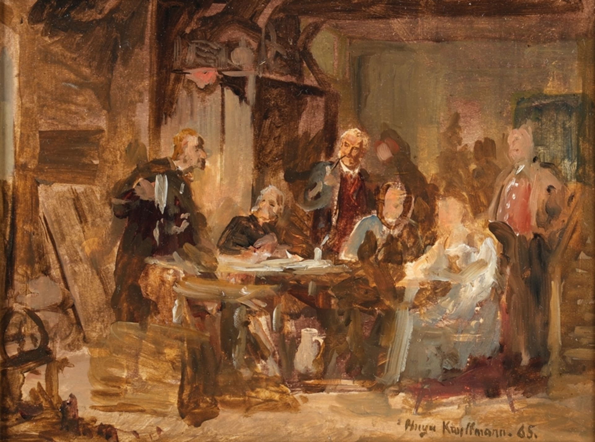 Kauffmann, Hugo (1844 Hamburg  - 1915 Prien/Chiemsee, Sohn des Malers Hermann Kauffmann, Schüler de