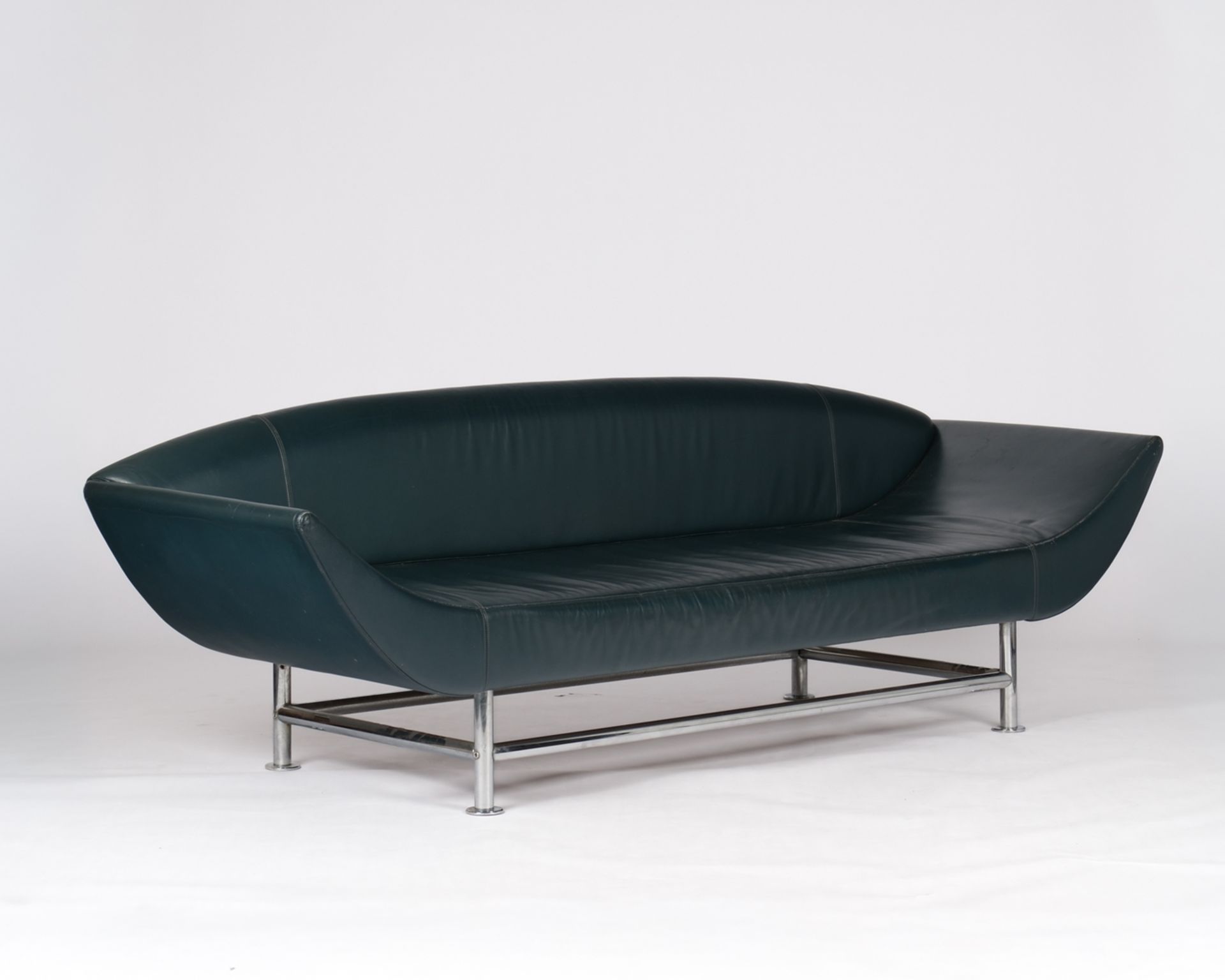 Designersofa, Entwurf Massimo Iosa Ghini, Ausführung Moroso, Mailand, 1980er Jahre, verchromtes Sta