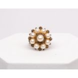 Ring, wohl 14kt Gelbgold, 10 Perlen ø ca. 5.5 mm, ca. 5.3 g, RM 51