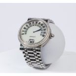 Gérald Genta Retro Classic "Jumping Hour", Ref. REC.L.10, Gehäuse in Stahl mit Münzrand, die Lünett