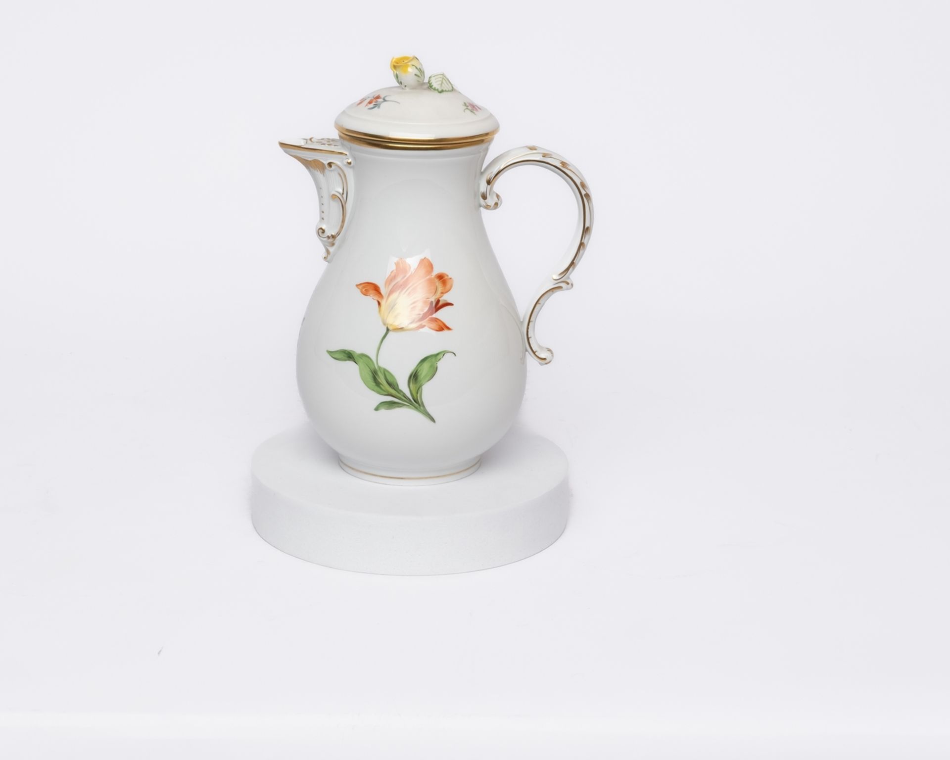 Kaffeeservice, 41-tlg., Meissen, Schwertermarke, 2. Wahl, Blume 1, u.a. gelbe und rote Rose, Goldra - Bild 15 aus 16