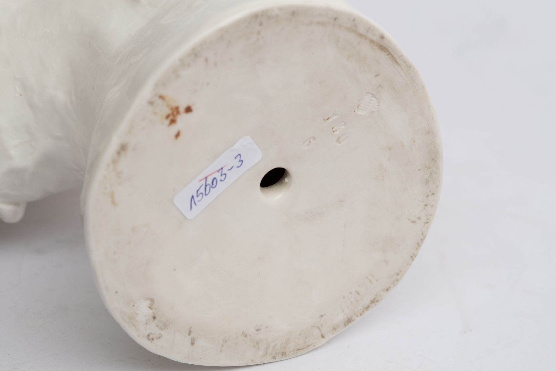 Porzellanfigur, "Papagei auf Natursockel", Nymphenburg, Pressmarken, Modellnummer 180, Weißporzella - Bild 3 aus 3