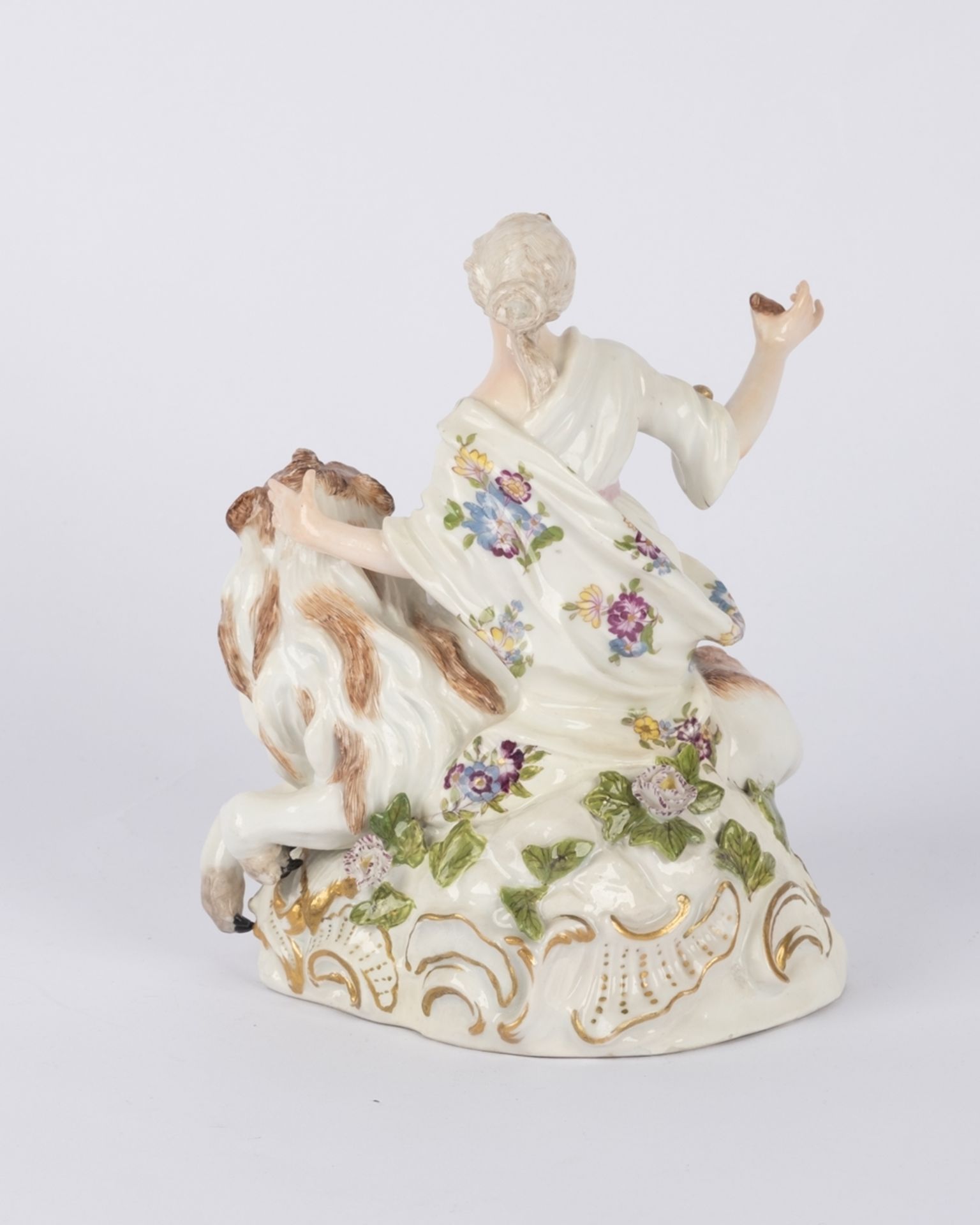 Porzellanfigur, "Allegorie der Großmut", Meissen, Schwertermarke, 1750/60er Jahre, polychrom und go - Bild 4 aus 5
