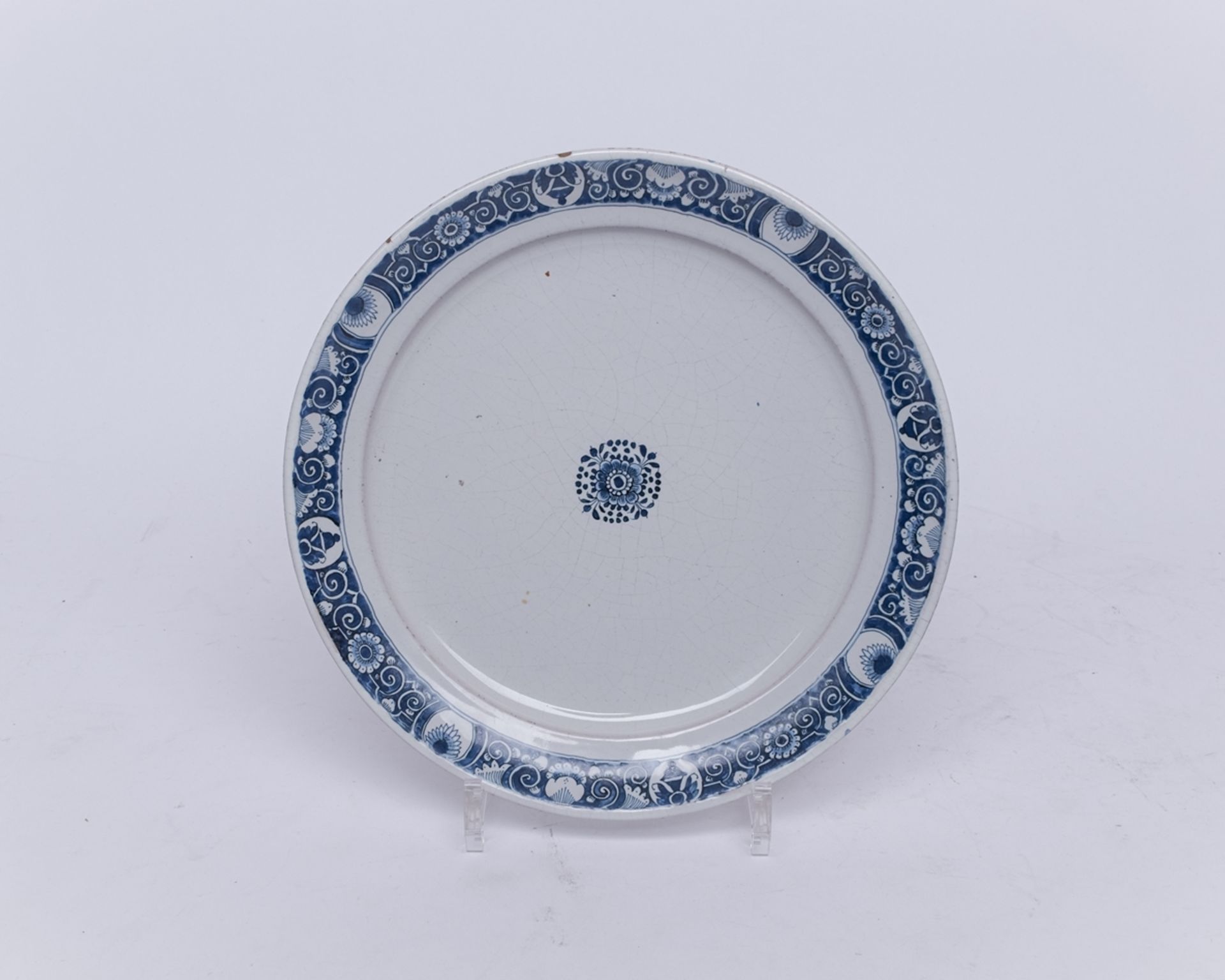 Vorlegeplatte, Teller, Straßburg, um 1721-1754, Charles François, Paul oder Balthazar Hannong, Faye - Bild 4 aus 5