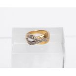 Ring, Carl Bucherer, 18kt Gelbgold/Weißgold, kleine Brillanten, ca. 7.4 g, RM 55