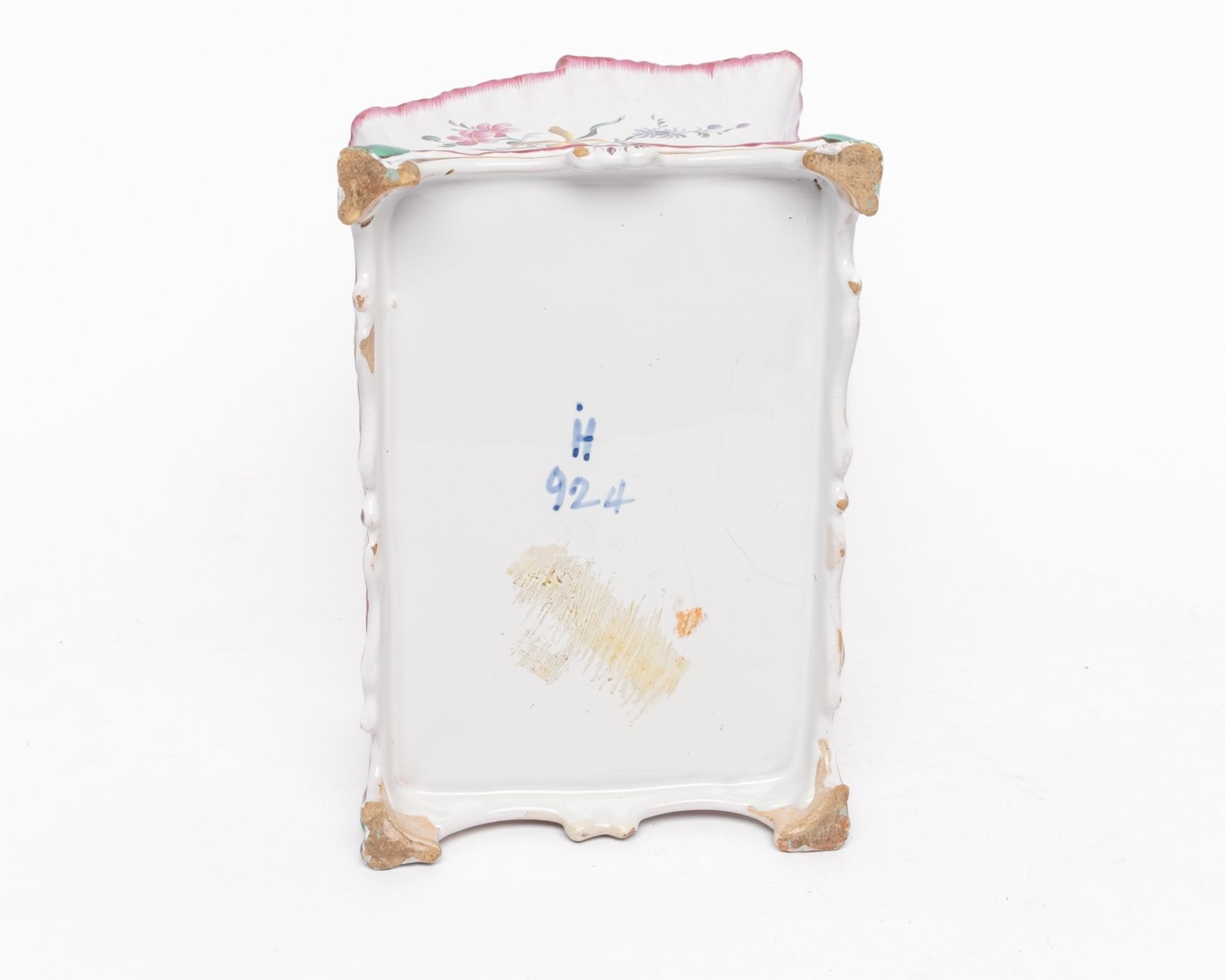 Jardinière, Straßburg, um 1762-70, Joseph Hannong, Fayence, farbiger Aufglasurdekor mit fleurs fine - Bild 7 aus 7