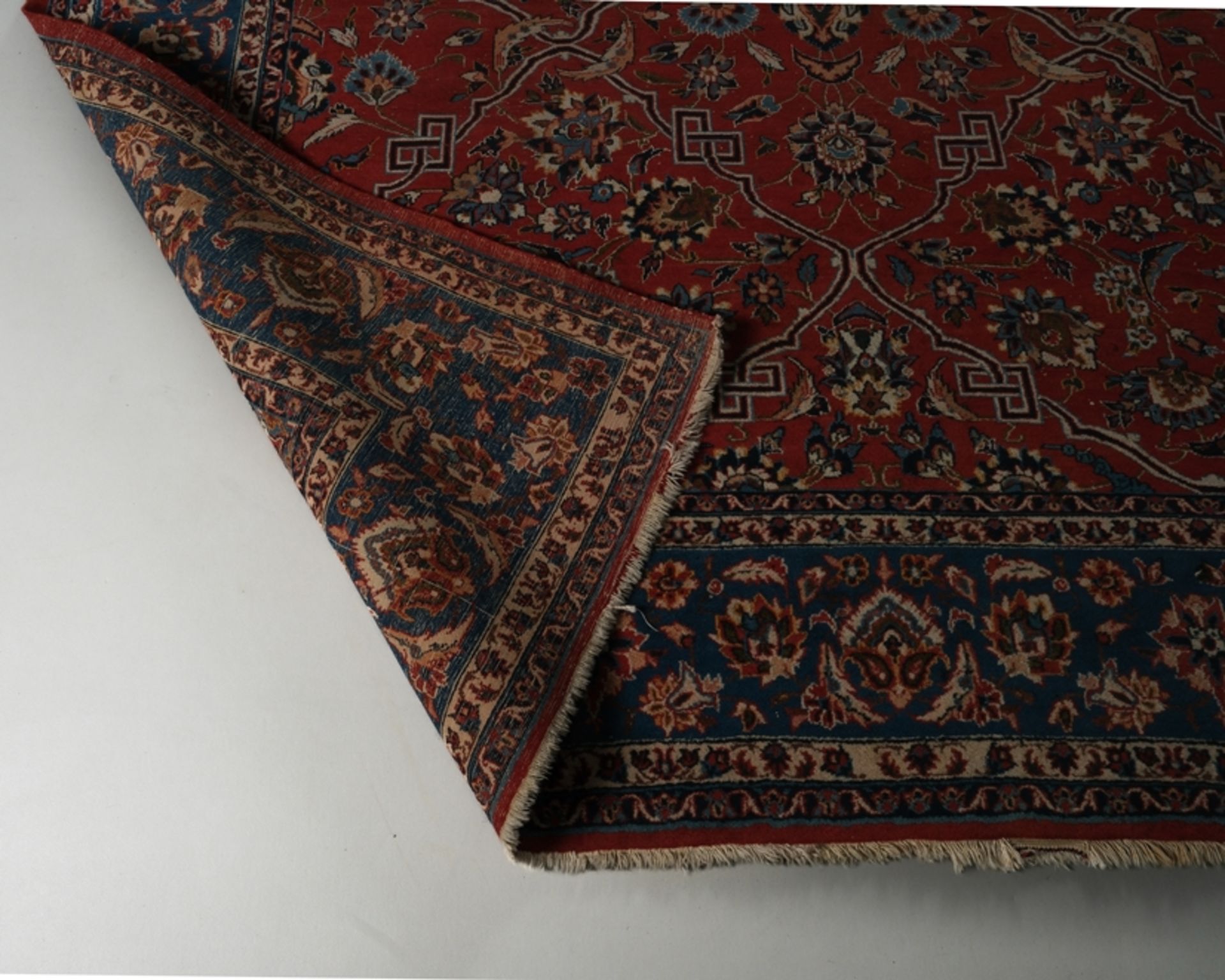 Heriz-Region, wohl, West-Iran, ca. 3.26 x 2.05 m, Fransen reduziert - Bild 2 aus 2