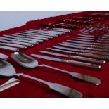 Besteck, 140-tlg., Silber 925, Robbe & Berking, Alt-Spaten: 12 Vorspeisegabeln, 11 Vorspeisemesser,