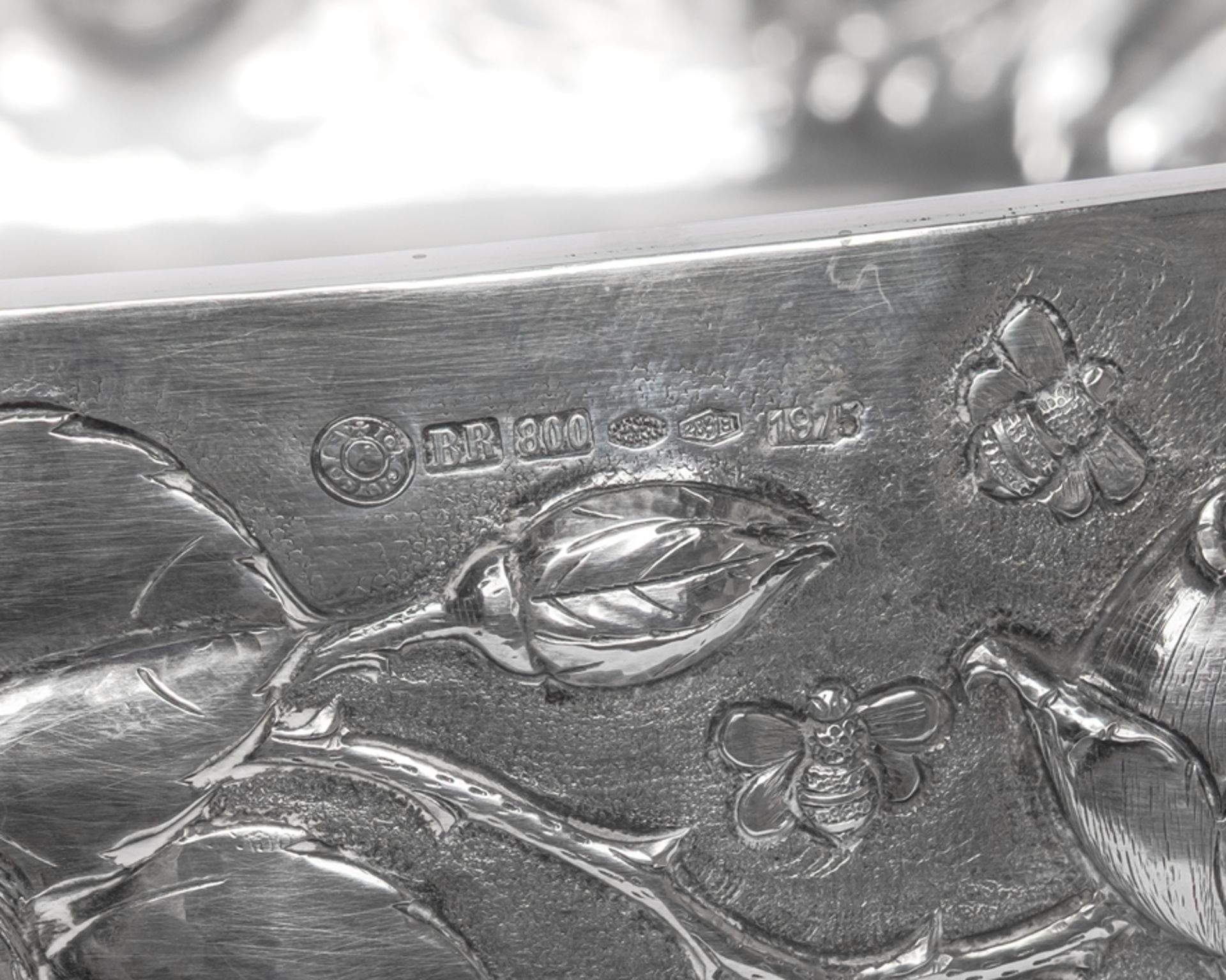 Tafelaufsatz, Silber 800, Italien, Florenz, 1975, Brandimarte, flache Schalenform, Wandung umlaufen - Bild 2 aus 2