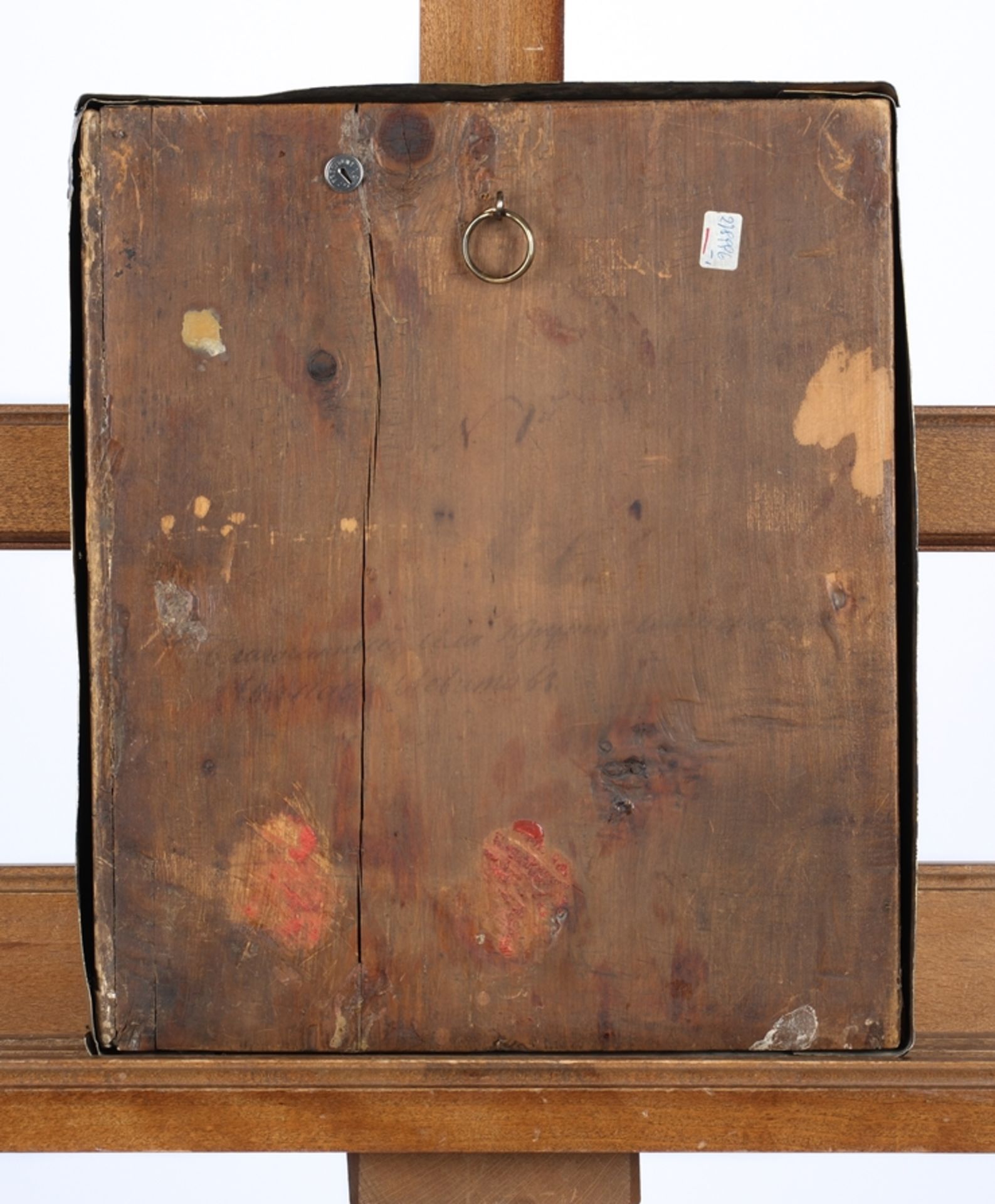 "Gottesmutter mit Jesus am Kreuz", Ikone, Tempera-Mischtechnik auf Holz, teils versilbertes Messing - Bild 6 aus 7