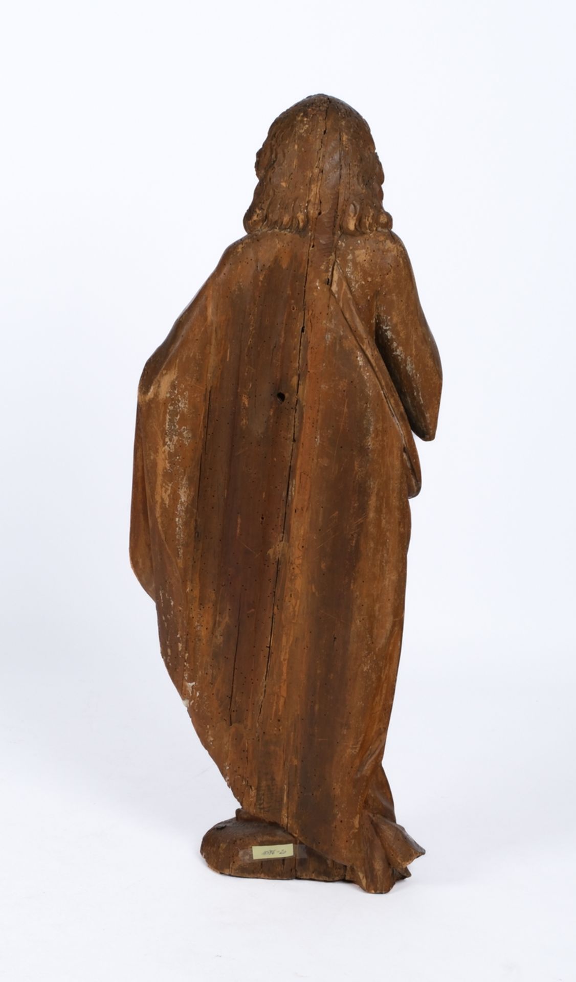 "Johannes der Täufer mit Lamm und Buch", wohl deutsch 19./20. Jahrhundert, Holz, braun gefasst, 86  - Bild 3 aus 3